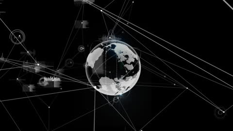 Digital Globe with Network Connection Overlay