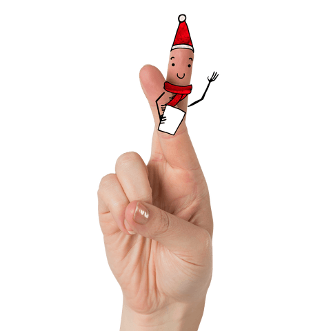 Finger with Santa Claus Illustration on Transparent Background