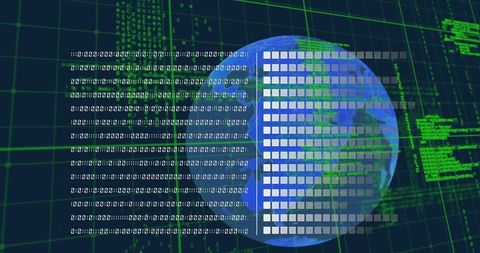 Global Digital Networking with Binary Code and Data Grid Background - Download Free Stock Images Pikwizard.com