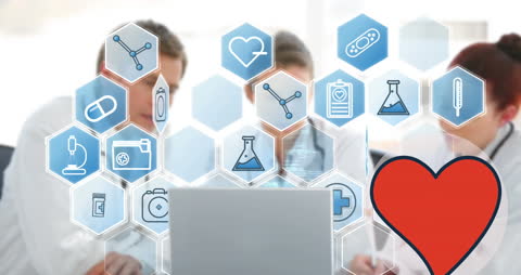 Medical Professionals with Digital Health Interface