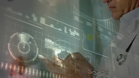 Senior Doctor Using Futuristic Digital Medical Interface