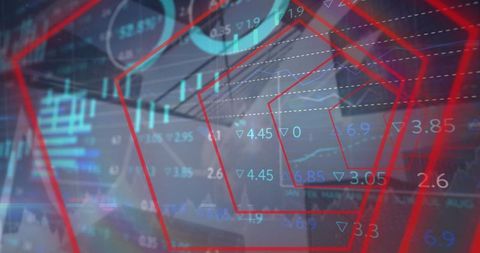 Business Executive Analyzing Financial Data with Digital Chart Overlay