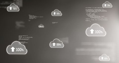 Digital Cloud Storage Progress with Data Metrics Indications - Download Free Stock Images Pikwizard.com