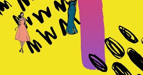 Colorful Fashion Illustrations on Vibrant Abstract Background - Download Free Stock Images Pikwizard.com