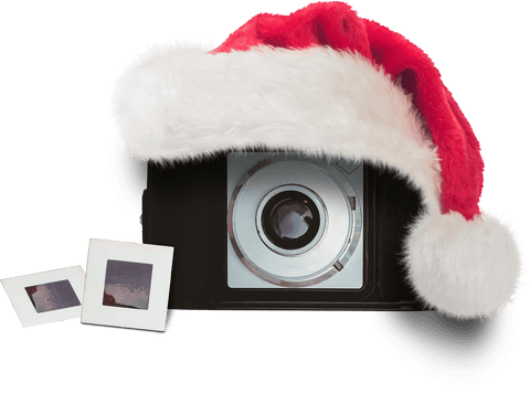 vintage camera and santa hat on transparent background - Download Free Stock Videos Pikwizard.com