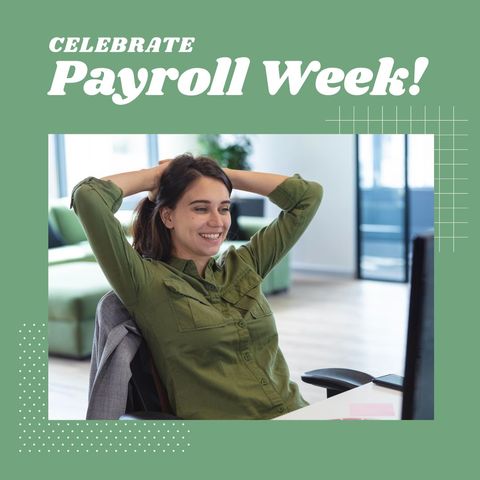 celebrating payroll week with happy female employee - Download Free Stock Templates Pikwizard.com
