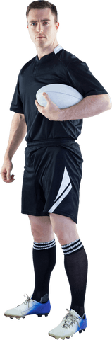 Rugby Player Holding Ball with Confident Stance on Transparent Background - Download Free Stock Videos Pikwizard.com