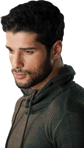 Portrait of Stylish Man on Transparent Background in Casual Sweater