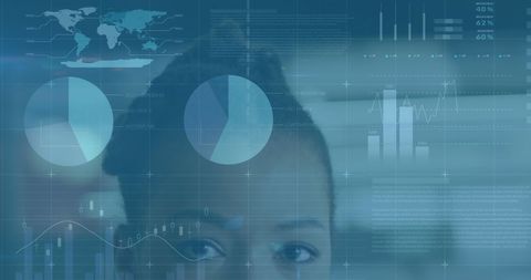 Business data analysis concept with futuristic interface
