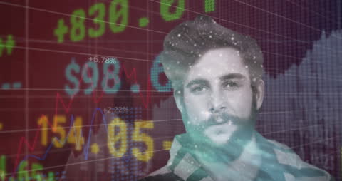 Innovative Businessman Blending with Stock Market Data