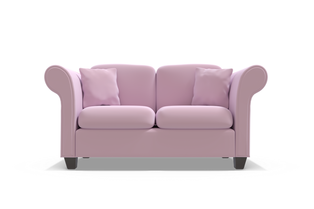 3D Illustration of Purple Sofa with Two Cushions and Transparent Background - Download Free Stock Videos Pikwizard.com