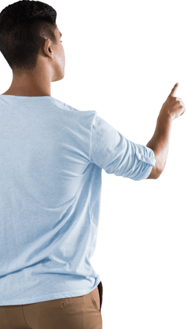 Transparent Background of Man Interacting with Invisible Screen - Download Free Stock Videos Pikwizard.com