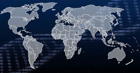 World Map with DNA Strands and Digital DataOverlay - Download Free Stock Images Pikwizard.com