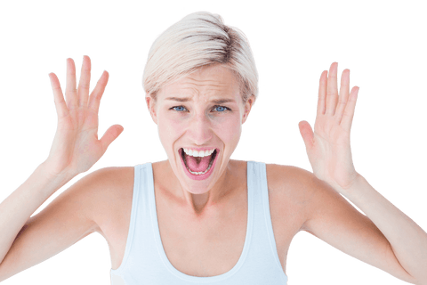 Transparent Background Angry Blonde Woman Screaming