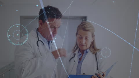 Medical Professionals Analyzing Digital Health Data Interface