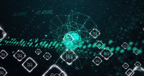 Abstract 6G Technology Digital Network Visualization