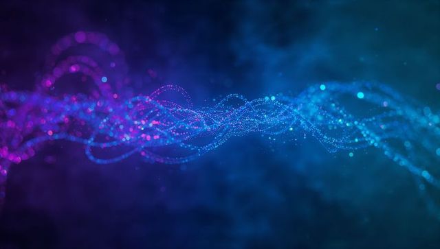 Dynamic Cosmic Particle Wave with Glowing Light Points