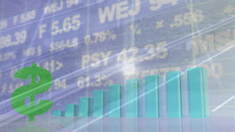 Financial Growth Trends Depicted with Graphs and Currency Symbol