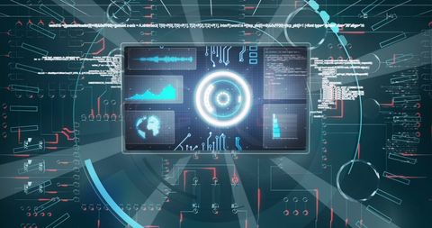 Futuristic 5G Data Processing Interface in Digital Space - Download Free Stock Images Pikwizard.com