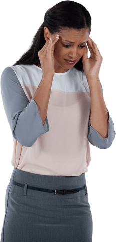 transparent businesswoman experiencing headache stress - Download Free Stock Videos Pikwizard.com