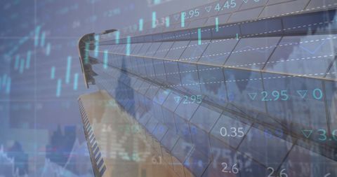 Financial business technology integrates with urban architecture
