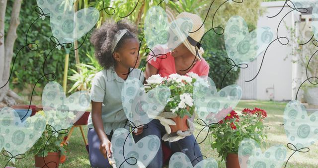 Mother and Daughter Gardening Together in Backyard on Sunny Day - Download Free Stock Images Pikwizard.com