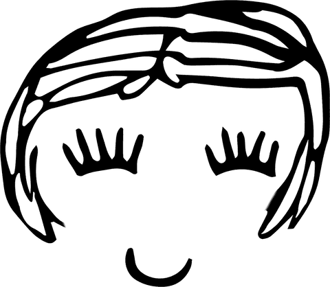 Transparent abstract woman face drawing with outlined features