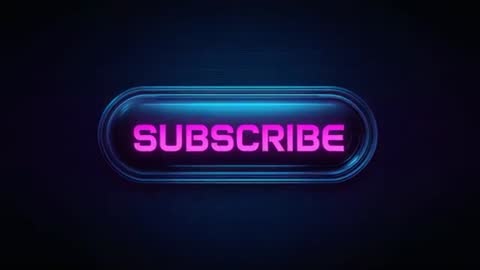 Pulsing Neon Subscribe Button Looping with Glowing Cyan Rim and Magenta Text