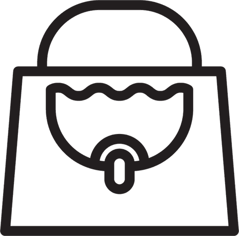 Stylish Bag Outline On Transparent Background