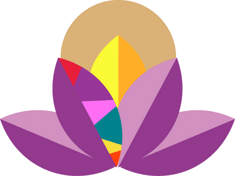 Colorful Abstract Lotus Flower on Transparent Background