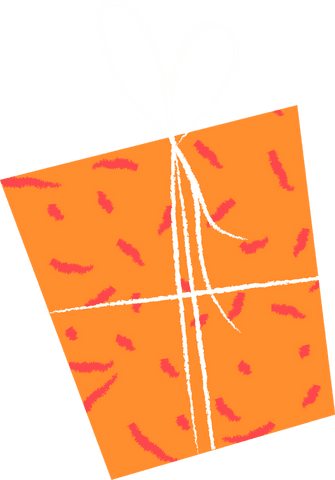 Transparent gift box illustration with white bow