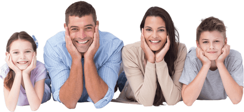 Transparent Family Enjoying Time Smiling Lying Together