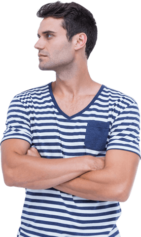 Thoughtful Hipster Wearing Striped Shirt Transparent Background - Download Free Stock Videos Pikwizard.com
