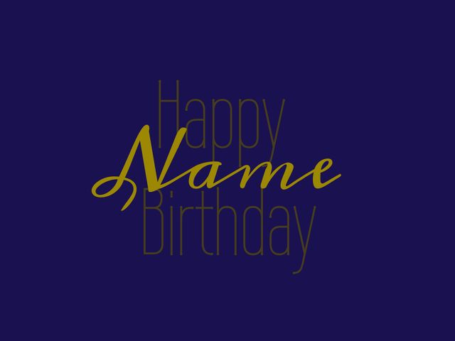 Elegant Gold Text on Blue Background Birthday Template - Download Free Stock Templates Pikwizard.com