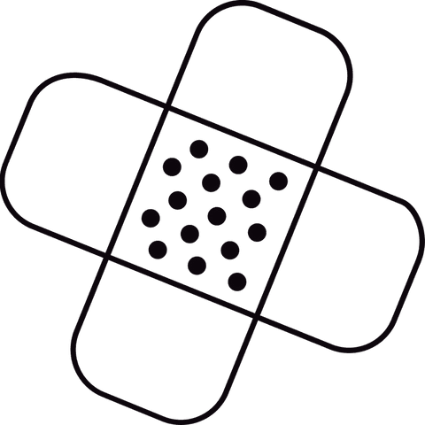 Crossed medical bandages on transparent background icon
