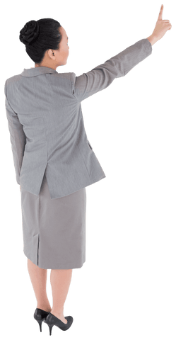 Asian businesswoman pointing vector on transparent background
