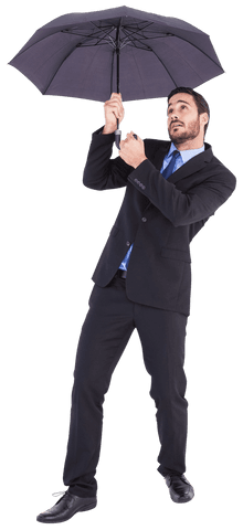 businessman in suit holding transparent umbrella object - Download Free Stock Videos Pikwizard.com