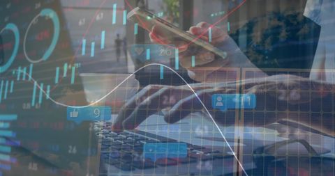 Businesswoman Analyzing Social Media Metrics and Market Data - Download Free Stock Images Pikwizard.com