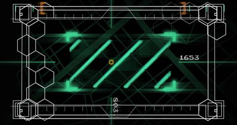 Futuristic hud display with digital interface elements