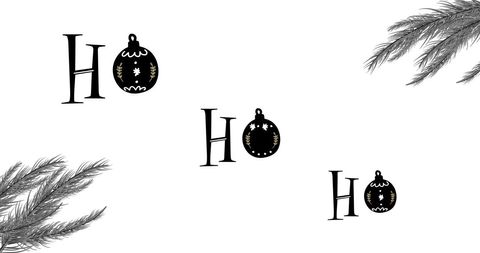Minimalistic Christmas Greeting with Black Festive Elements