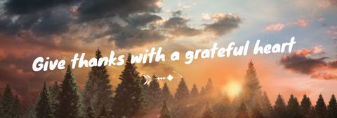 Thankful Heart Inspirational Forest Sunset Banner - Download Free Stock Templates Pikwizard.com
