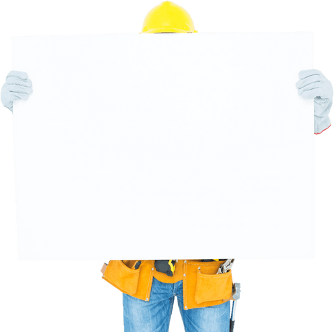 construction worker presenting blank transparent board with safety gear - Download Free Stock Videos Pikwizard.com