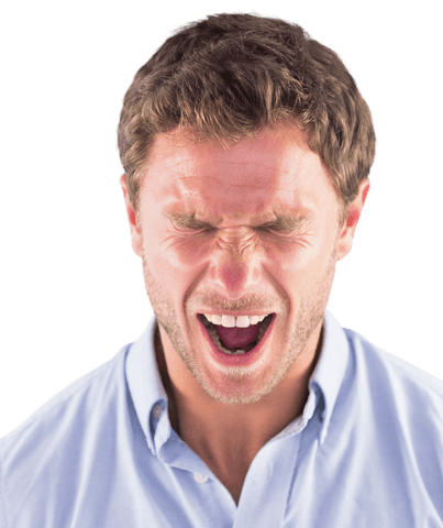 Transparent Angry Man Shouting Expression with Intense Emotion - Download Free Stock Videos Pikwizard.com