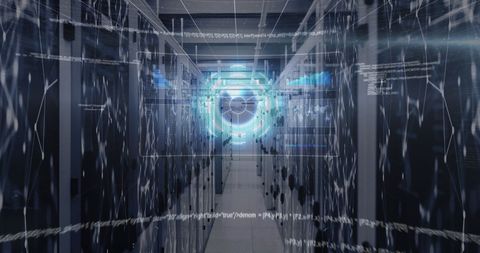 futuristic data security concept in server room - Download Free Stock Images Pikwizard.com