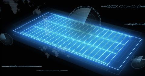 Futuristic Virtual American Football Field Visualization