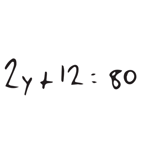 math equation 2y+12=80 on transparent background - Download Free Stock Videos Pikwizard.com