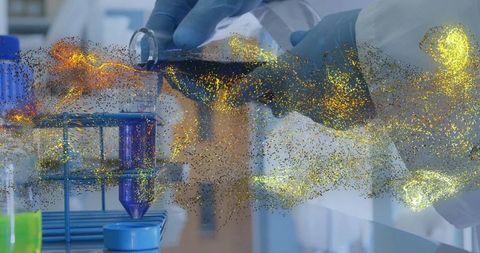 Scientist executing innovative chemistry experiment in research laboratory