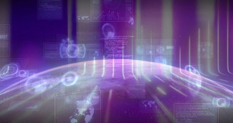 futuristic holographic earth in digital interface - Download Free Stock Images Pikwizard.com