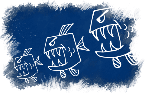 illustration of three danger fish on transparent background - Download Free Stock Videos Pikwizard.com