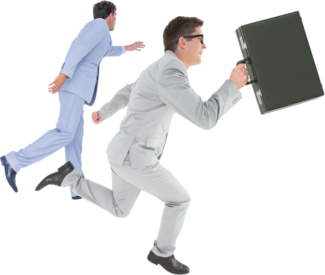 Transparent Background Businessmen Racing with Briefcases - Download Free Stock Videos Pikwizard.com